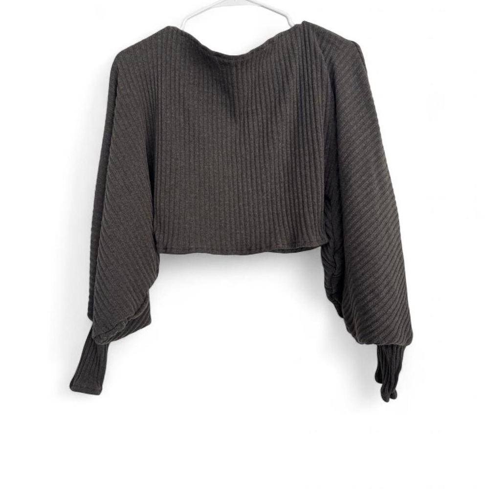 Adriana Sahar Olive Teddy Top Cropped